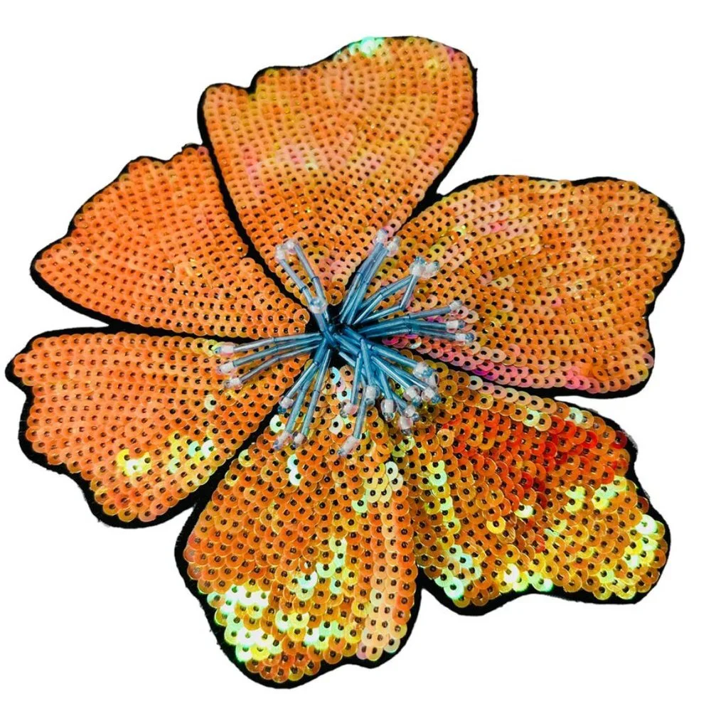 XLarge Sparkling sequin hair flower or Pin Handmade pinup luau tiki